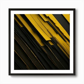 Abstract Black And Yellow Background Art Print