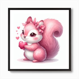 Valentine's day, Squirrel 3 Art Print