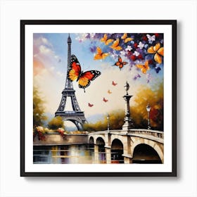 Paris With Butterflies 46 Art Print