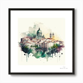 Brussels Cityscape.A fine artistic print that decorates the place.2 Art Print