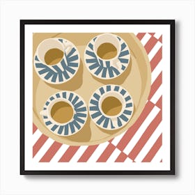 Striped Coffee Art Print