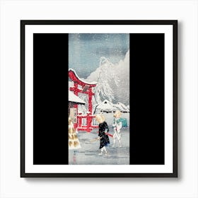 Snow Scene In Kyoto Art Print