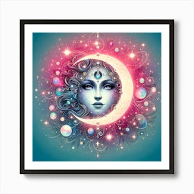 Moon art Art Print