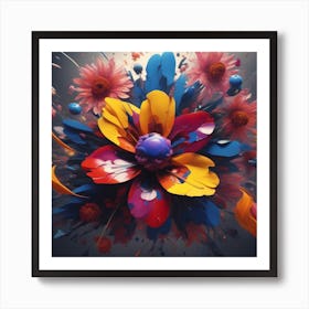 Bold Abstract Flower Art Print