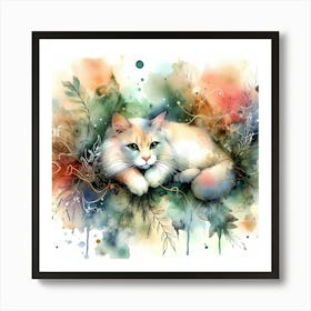 Feline Cat Creative Artwork Illustration 78 Art Print