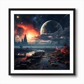Space Landscape 3 Art Print