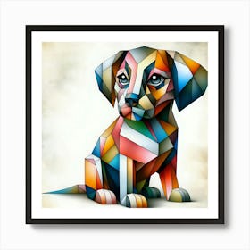 Polygonal Dog 2 Art Print