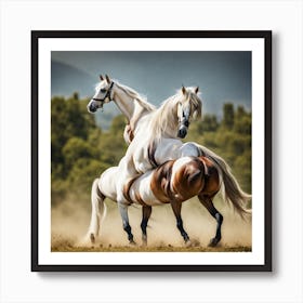 Two Horses Fighting 1 Art Print