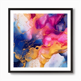 Abstract Painting ink and watercolor  Art Print