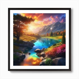 Sunset In The Mountains 57 Art Print