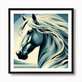 Horse With Long Mane Art Print