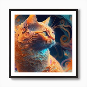 Abstract Cat  Art Print