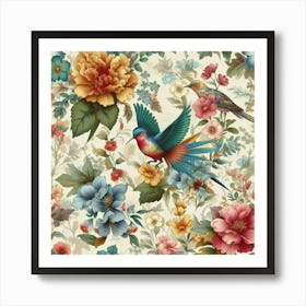 Floral Wallpaper Art Print