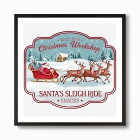 Santa'S Sleigh Ride Art Print