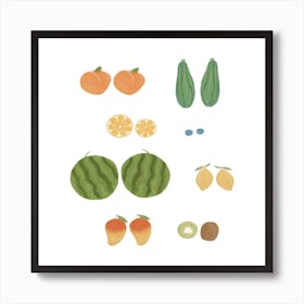 Fruity Boobssquare Art Print