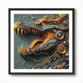 Cyborg Dragon Art Print