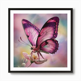 Butterfly On A Flower Art Print