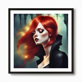 Girl With Red Hair Art Print