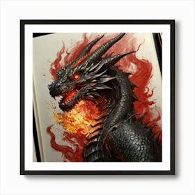 Dragon In Flames 3 Art Print