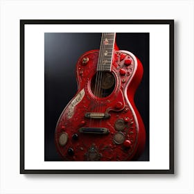 Heartstrings Monarchy Queen Of Hearts Guitar Elegance (3) Art Print