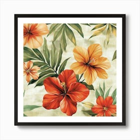 Hawaiian Flowers Art Art Print