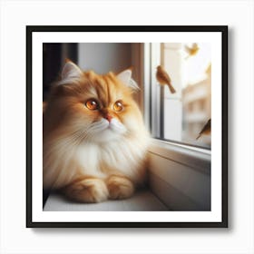 Cat Looking Out The Window Art Print