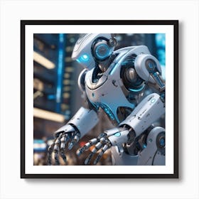 Robot In The City 30 Art Print