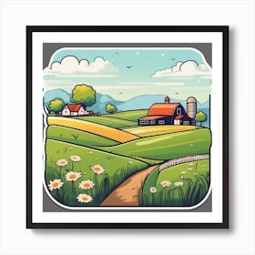 Cartoon Farm Art Print