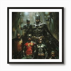 Batman And Robins Art Print