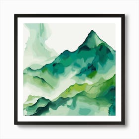 Mountains In Watercolor Art Print