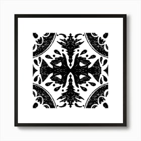 Black And White Floral Pattern 17 Art Print