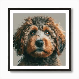 Poodle Dog Portrait Art Print
