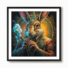 Rabbit Smoking A Pipe 1 Art Print