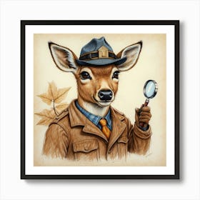 Deer Detective Art Print