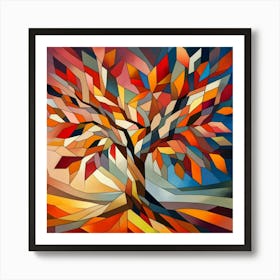 Abstract modernist Chestnut tree Art Print