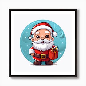 Santa Claus With Gift 1 Art Print