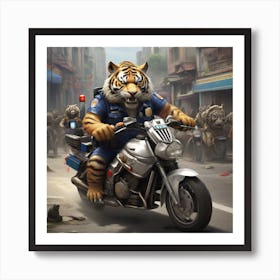 Police Tiger Art Print