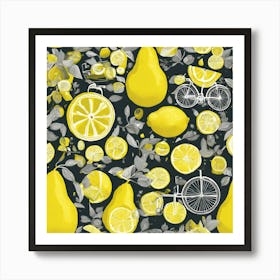 Lemons And Bicycles 1 Art Print