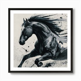 Black Horse Art Print