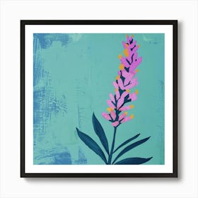 Lavender 1 Square Flower Illustration Art Print