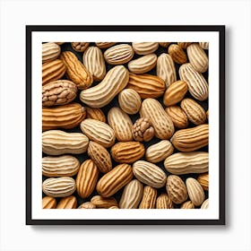 Peanuts On A Black Background 2 Art Print