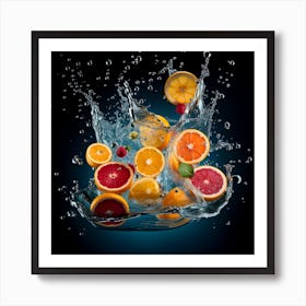 Splashing Fruit 2 Art Print