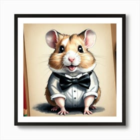 Hamster In A Bow Tie Art Print