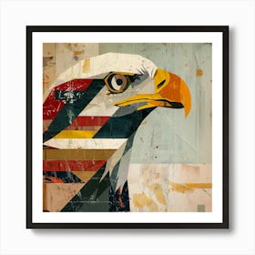 Abstract Paper Collage Style Eagle 1 Art Print