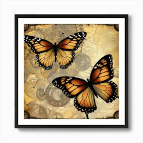 Steampunk Butterflies 3 Art Print