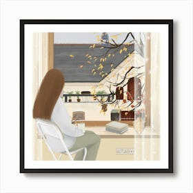 Girl Sitting At The Window Art Print