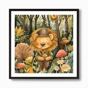 Lion In The Forest 8 Art Print