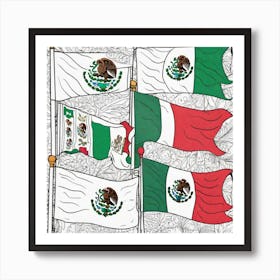 Flags Of Mexico 1 Art Print