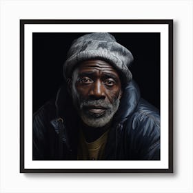 Portrait Of A Homeless Man Art Print