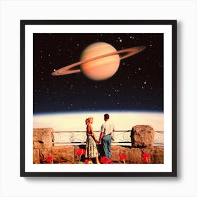 Space Love Square Art Print